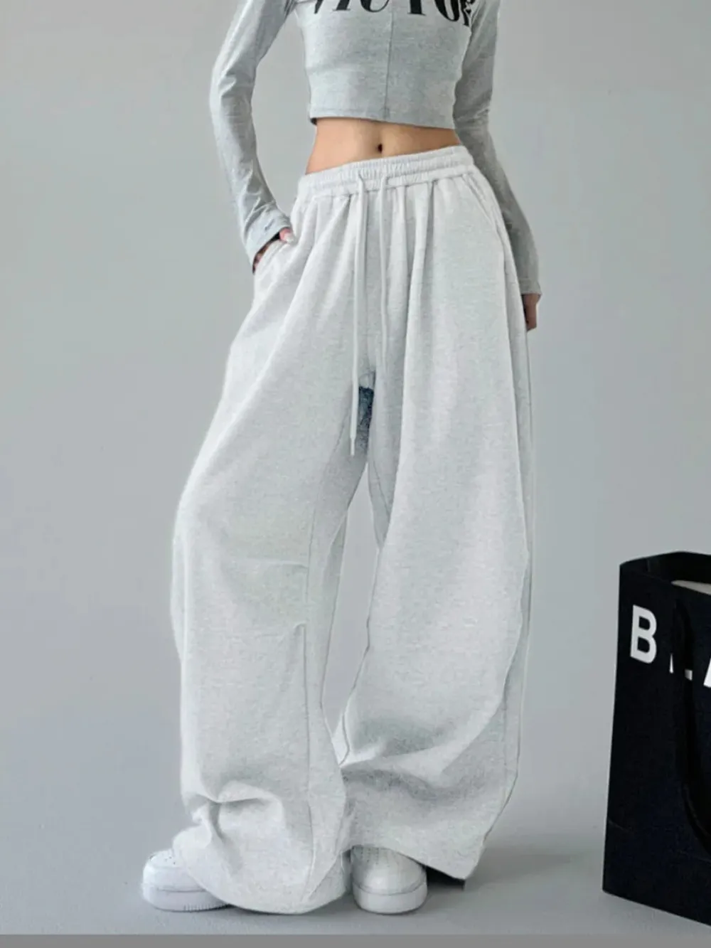 Oversized Wide Leg Drawstring Pants, image 2