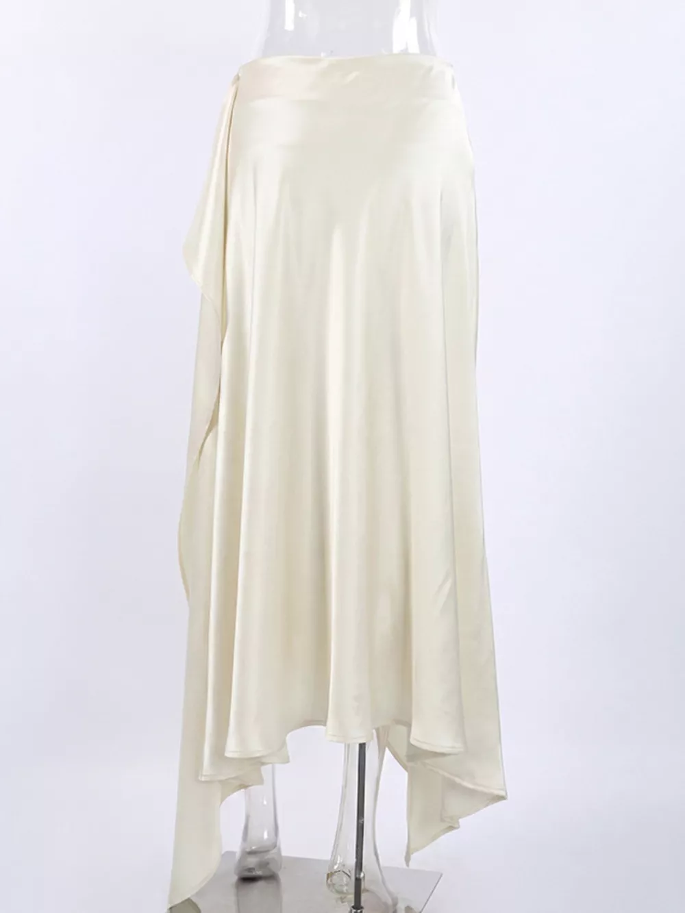 Satin High-Low Lace Trim Skirt, image 10