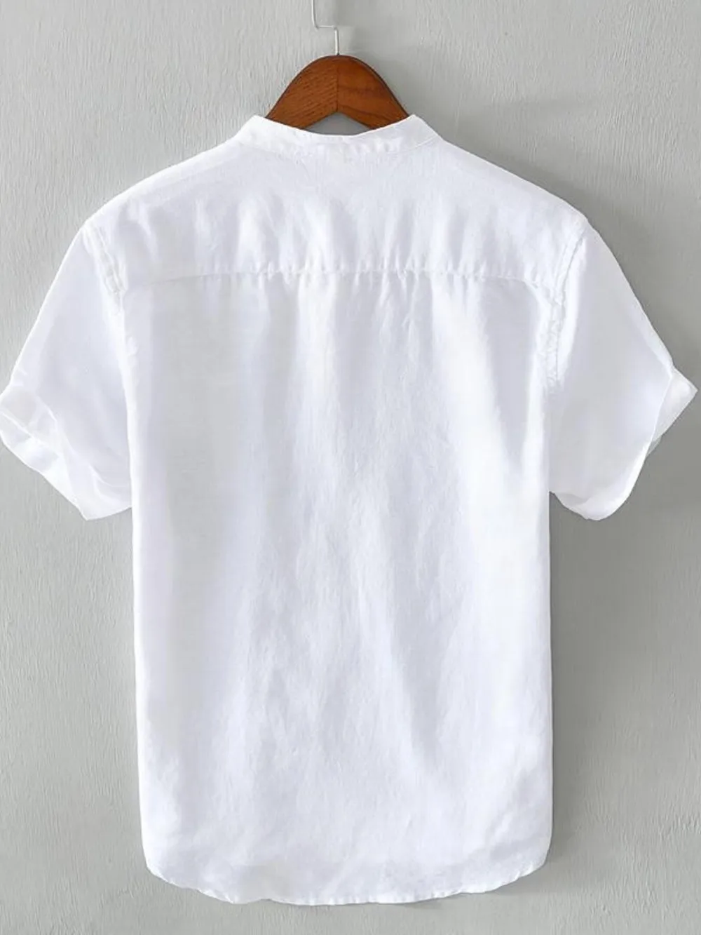 Men's Plus Size Geometric Contrast Half Button T-Shirt, image 3