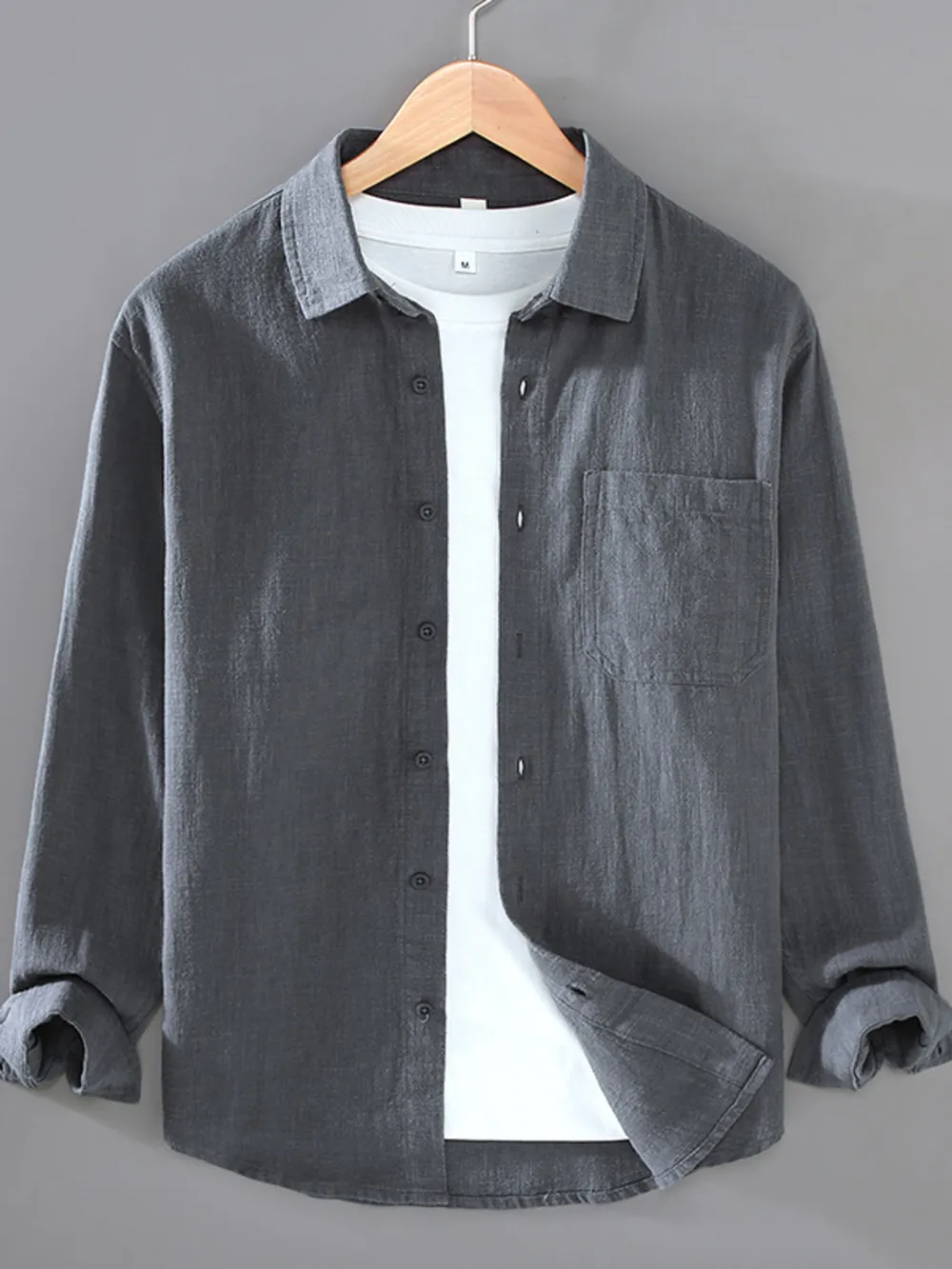Men's Plus Size Button Up Long Sleeve Shirt, image 6