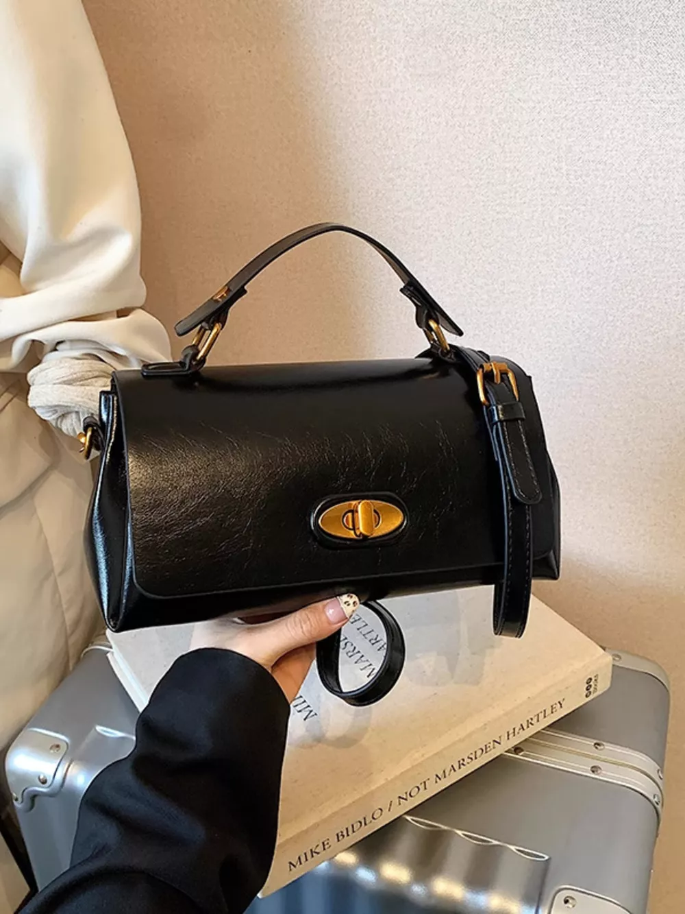Flap Leather Shoulder Bag, image 2