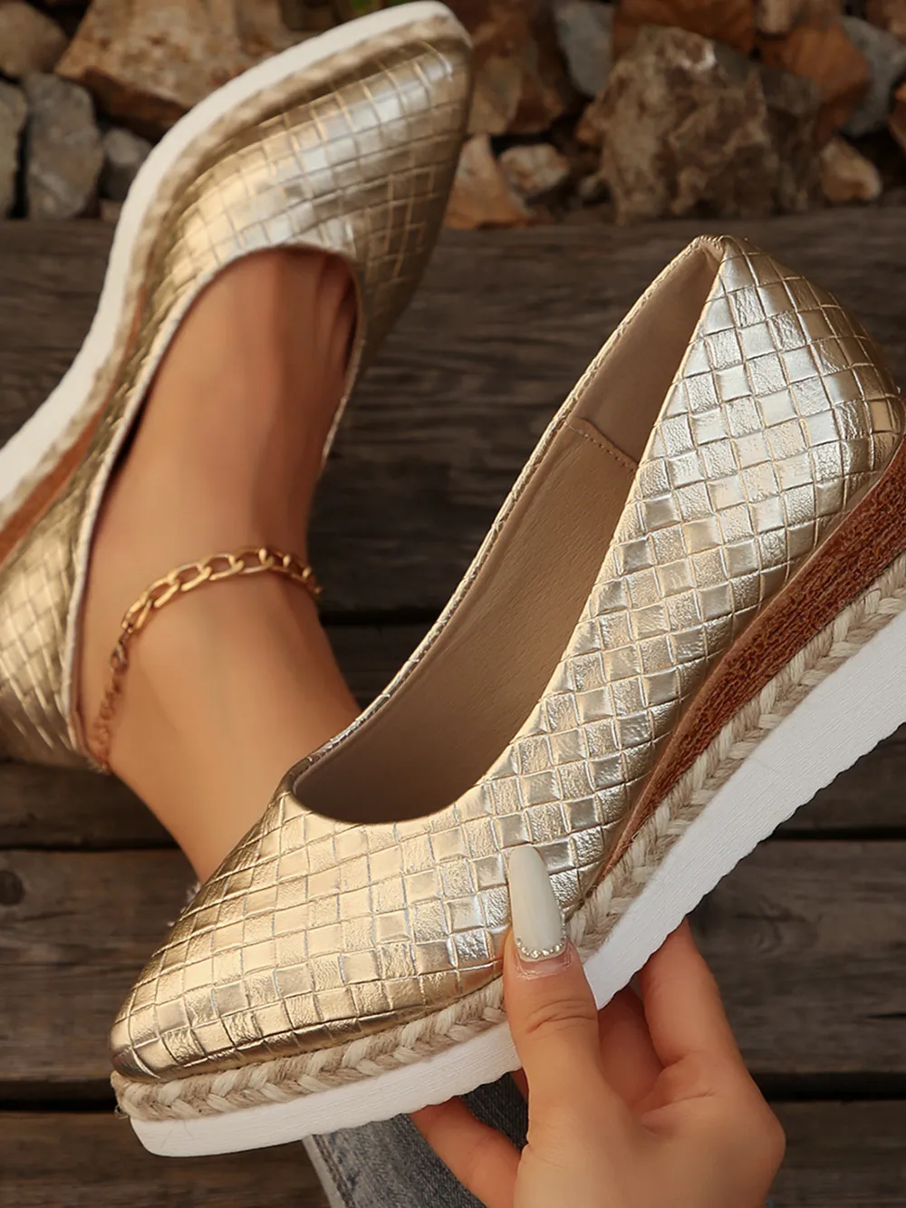 Point Toe Wedge Loafers, image 4