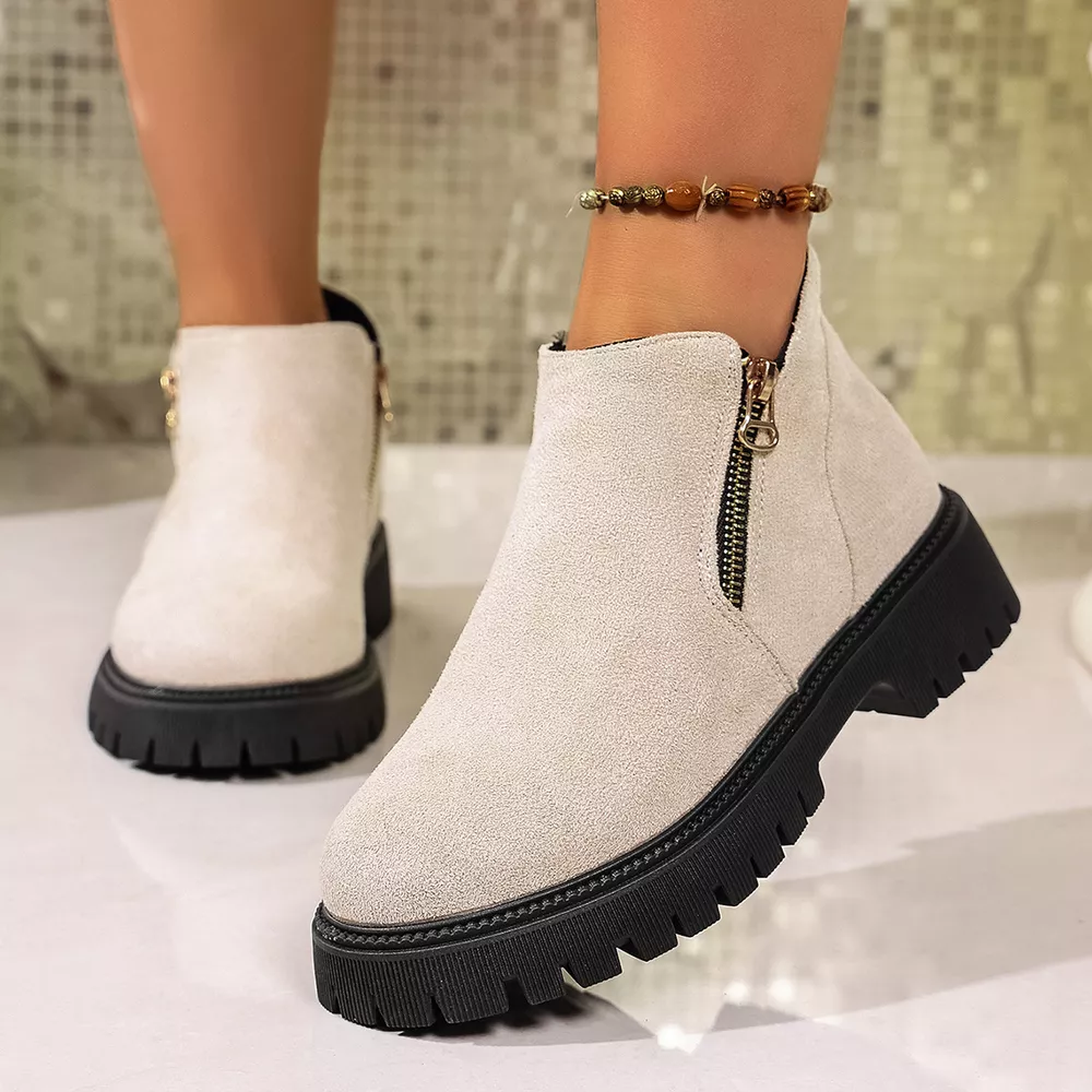 Round Toe Side Zip Ankle Boots, image 13