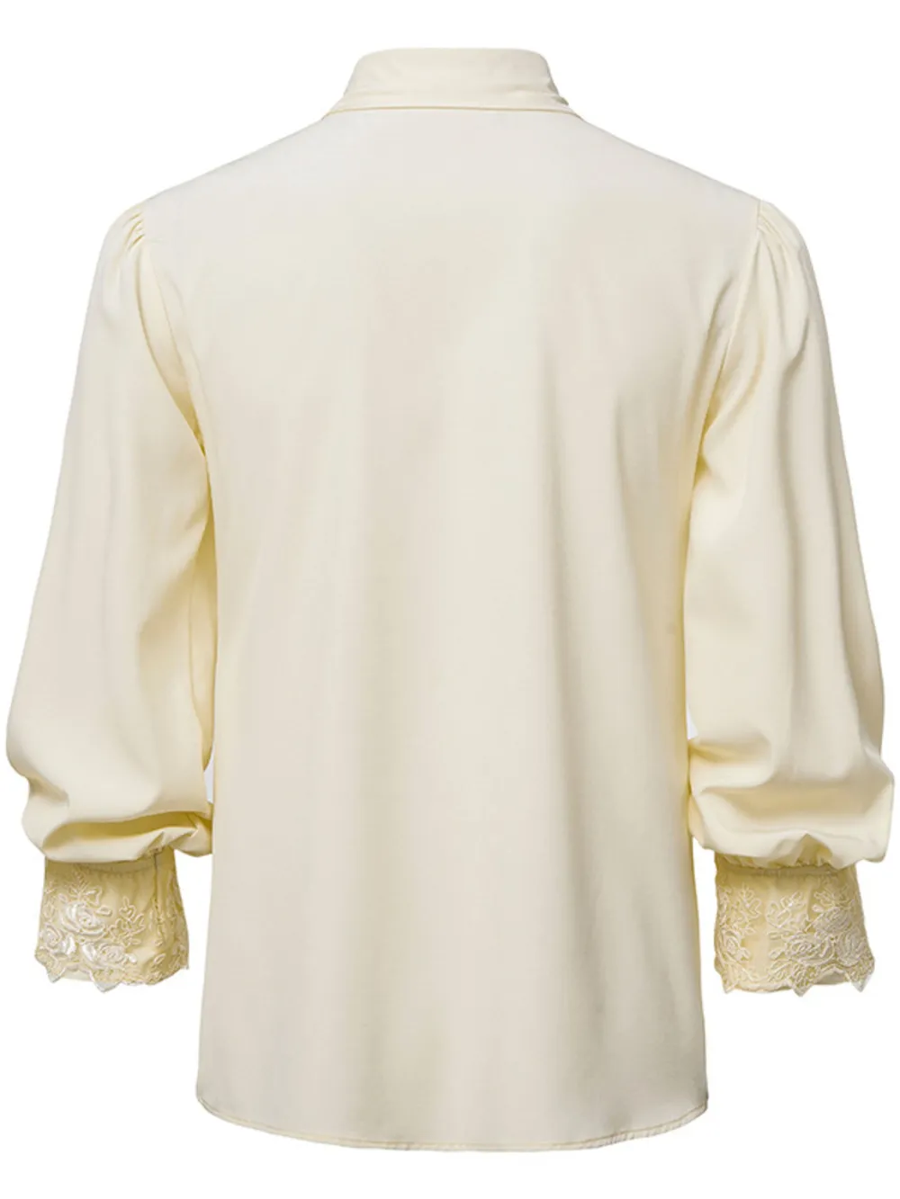 Men's Ruffled Lace Detail Long Sleeve Blouse, image 13