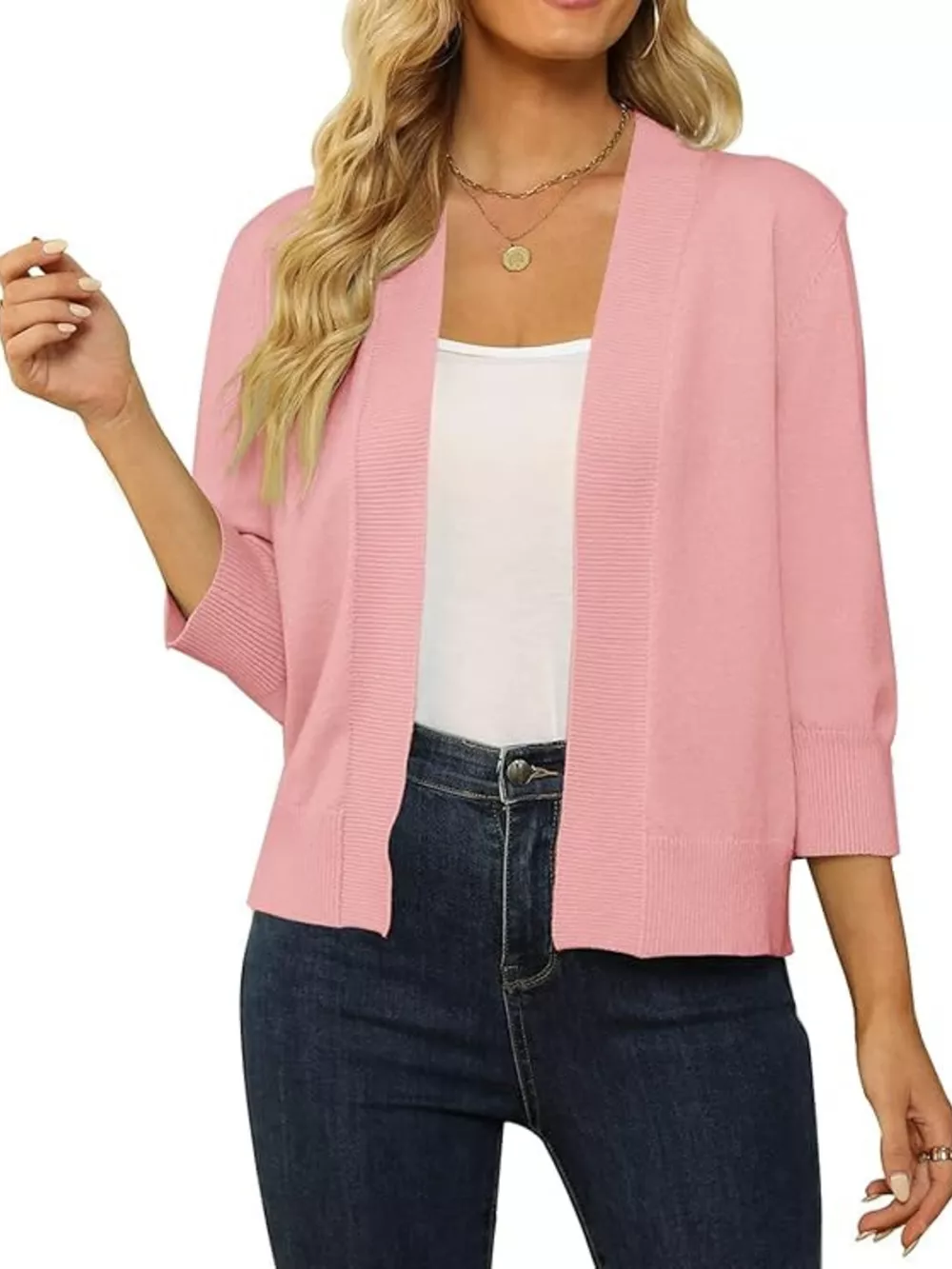 Open Front Ribbed Hem Cardigan, image 12
