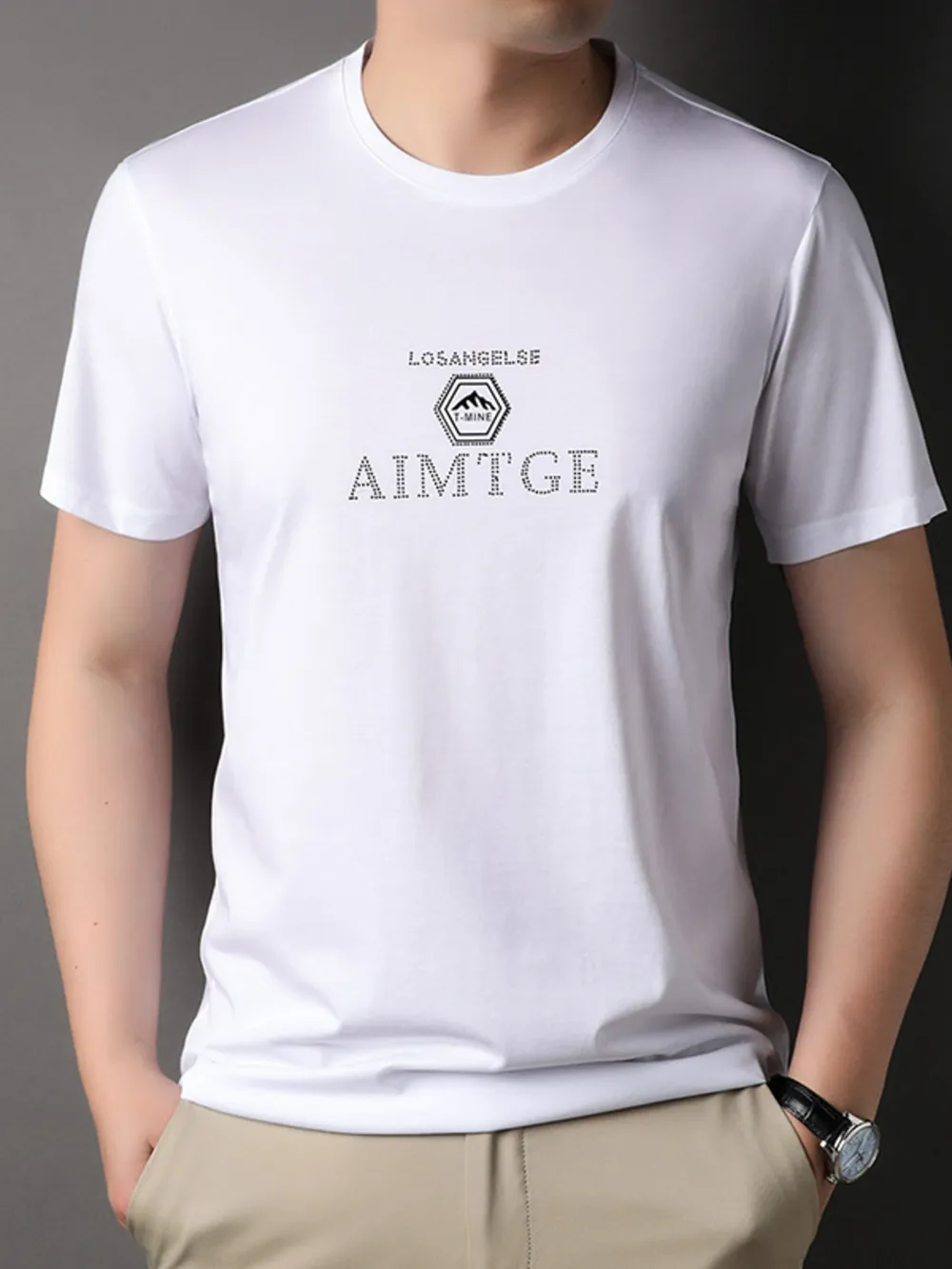 Men's Plus Size Round Neck Short Sleeve T-Shirt, image 6