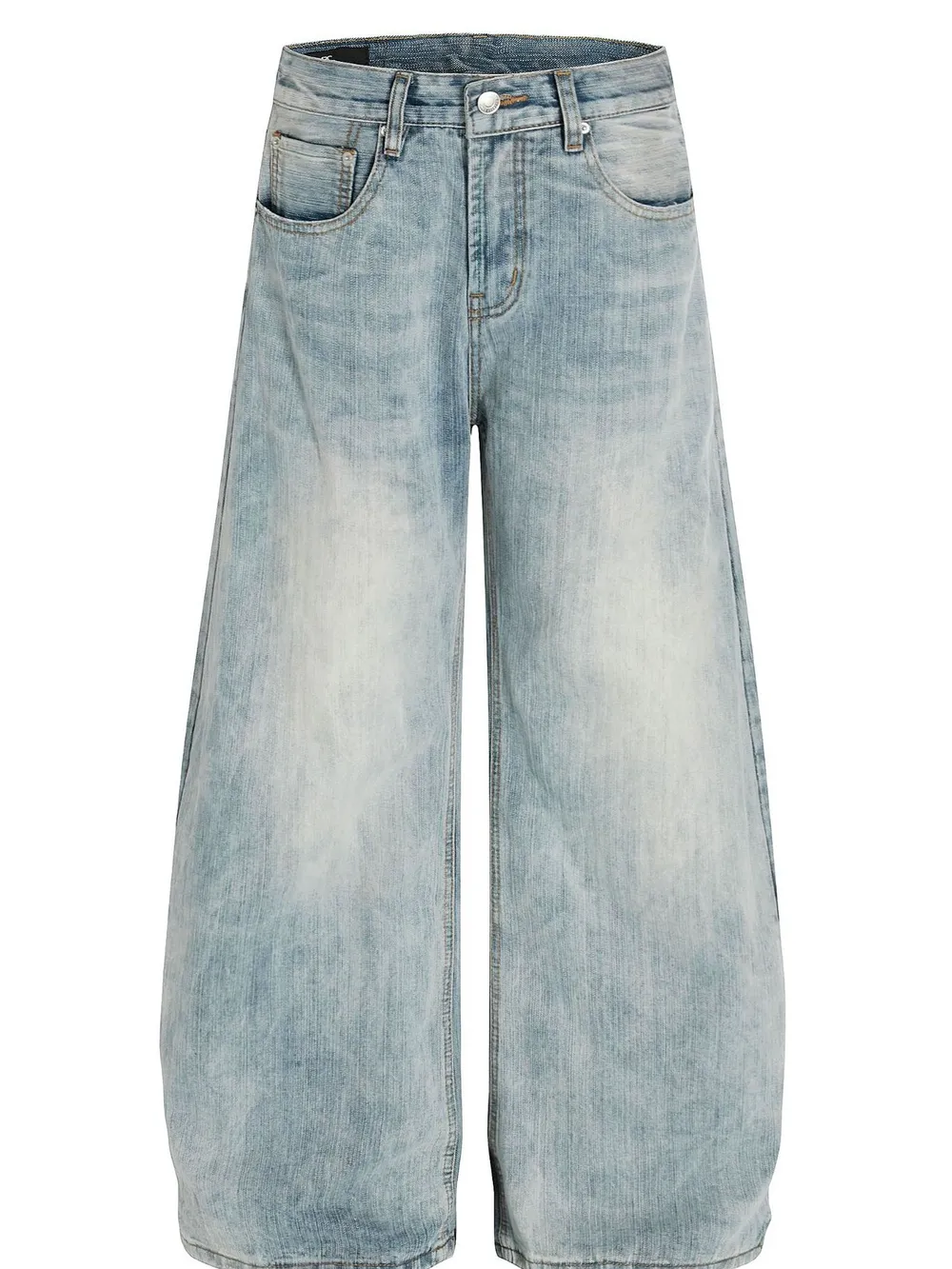 Men's Washed Wide Leg Baggy Jeans, image 2