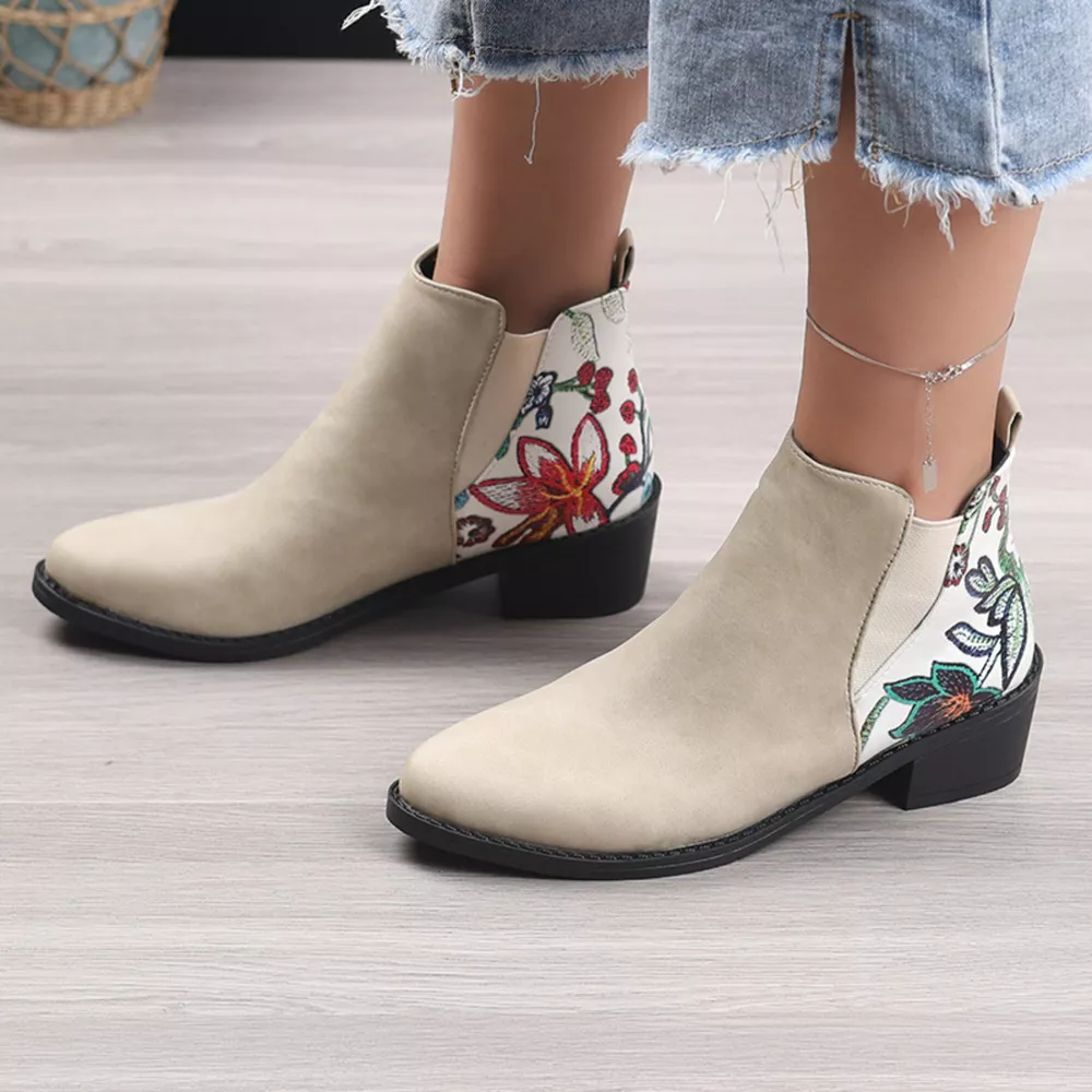 Point Toe Block Heels Ankle Boots, image 14