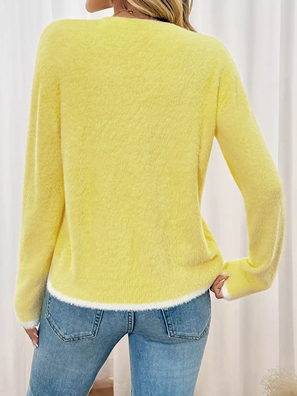 Lace Bow-Tie Front Long Sleeve Cardigan, image 6