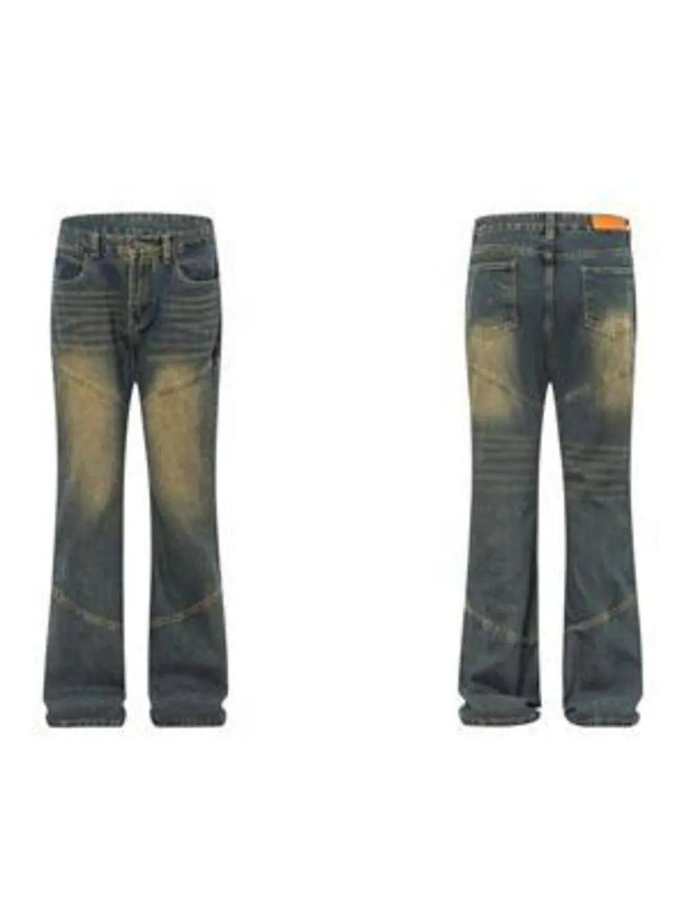 Men's Full Size Vintage Wash Bootcut Denim Jeans Plus Size, image 6
