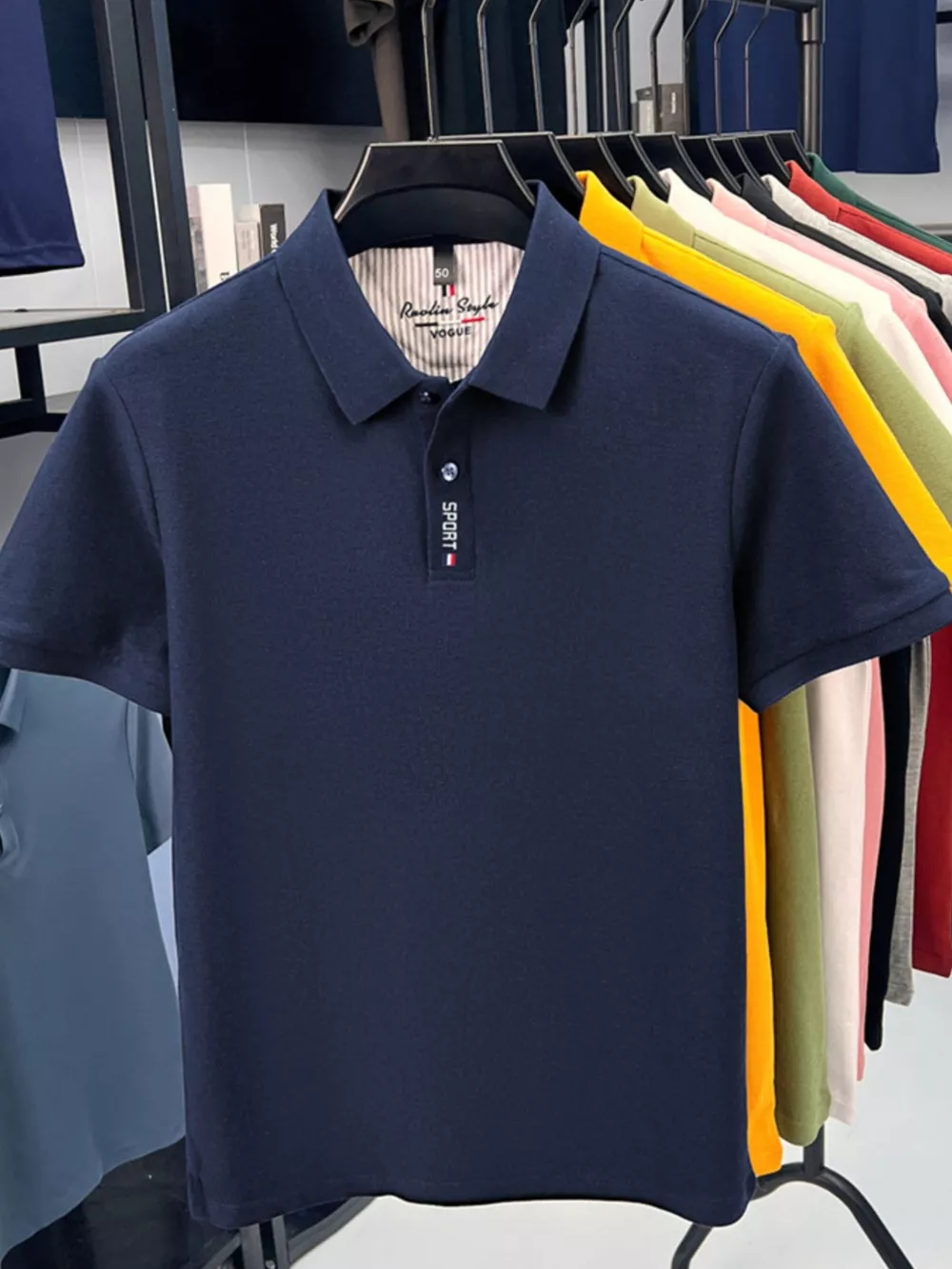 Men's Plus Size Button Detail Short Sleeve Polo, image 10