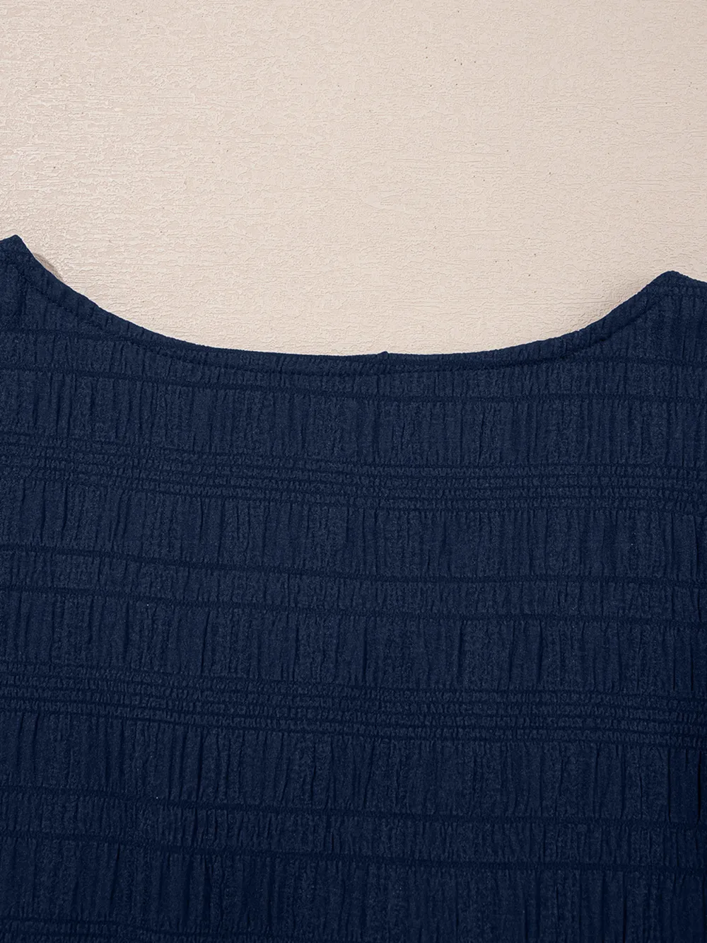 Textured Square Neck Top and Shirred High Waist Shorts Set, image 6