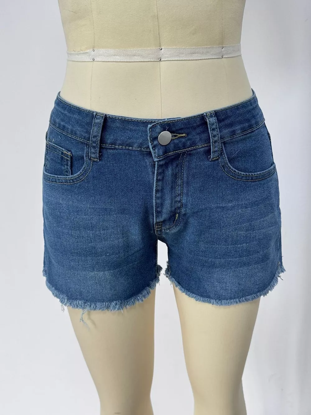 Raw Hem Denim Shorts, image 6