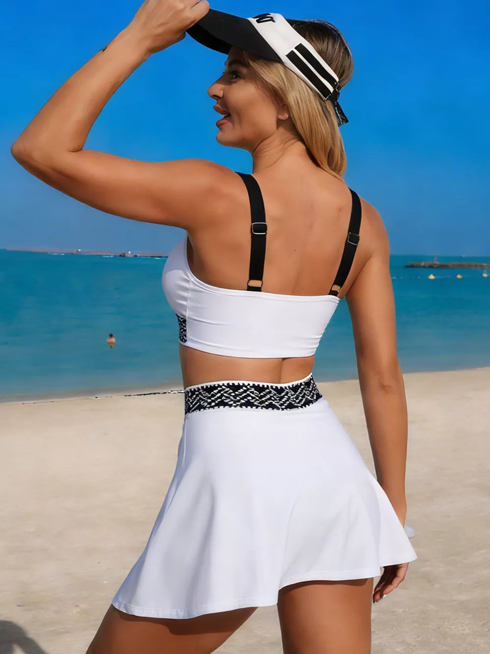 Contrast Trim Tank and Skort Swim Set, image 4
