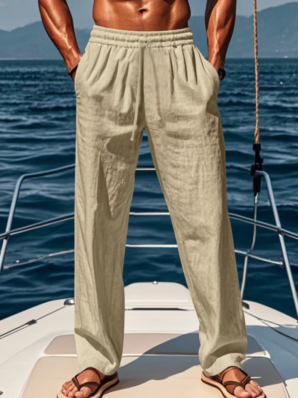 Men's Full Size Casual Loose-Fit Pants with Elastic Drawstring Waist Plus Size, image 17