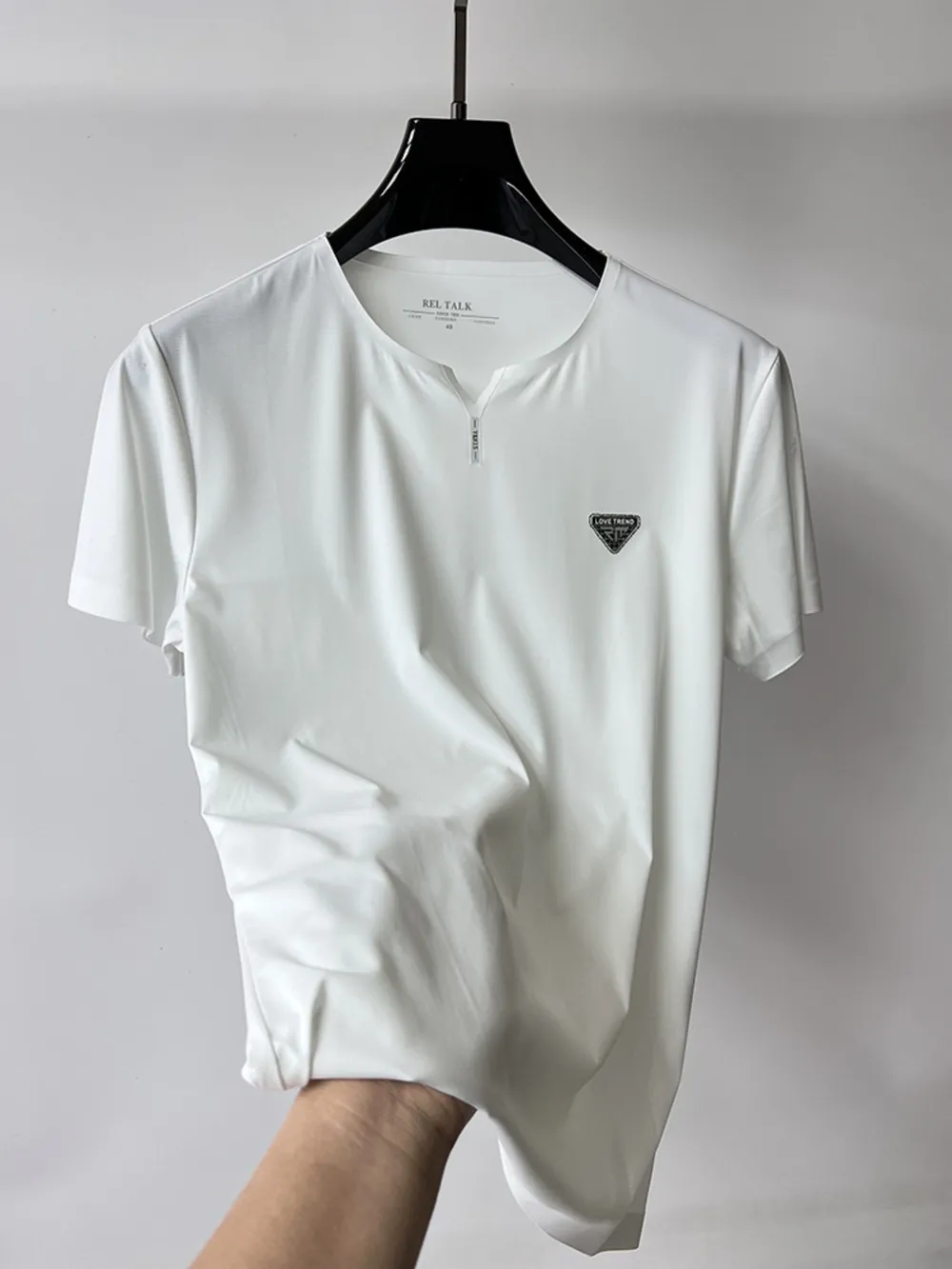Men's Plus Size Notched Short Sleeve T-Shirt, image 8