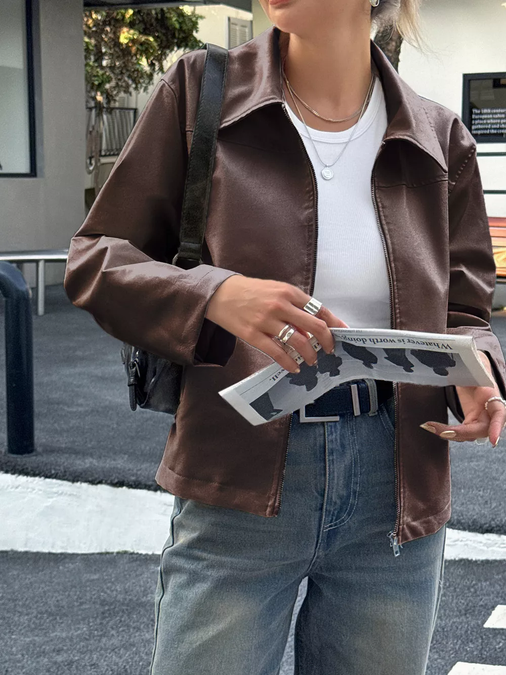 Zip Up Leather Jacket, image 5