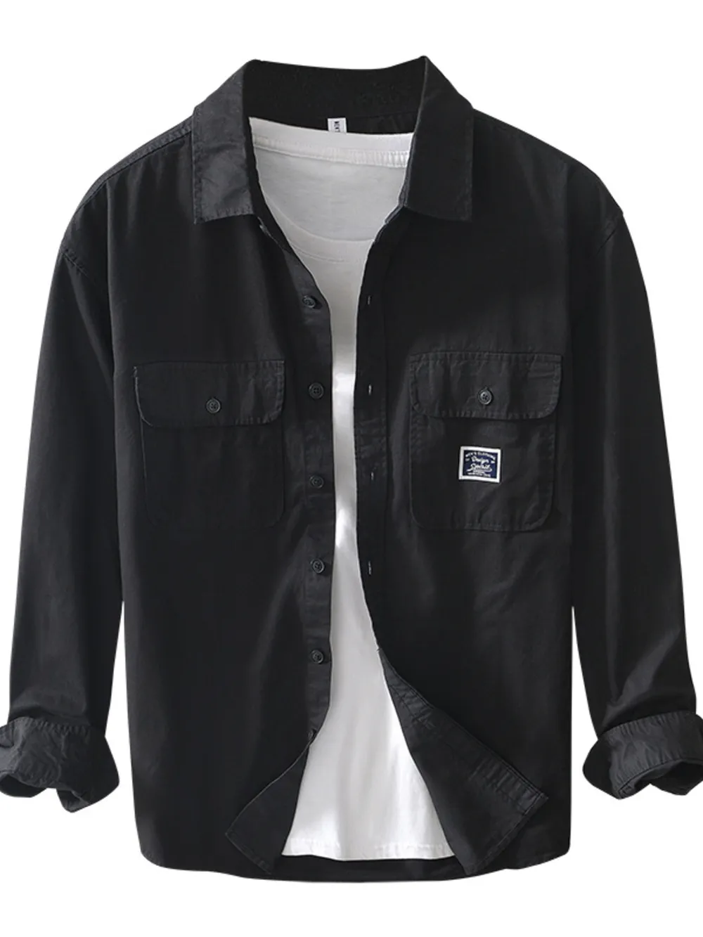 Men's Plus Size Button Up Long Sleeve Shirt, image 5