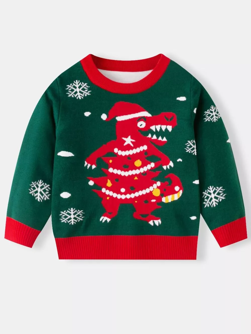 Children's Christmas Tree Round Neck Sweater, image 34