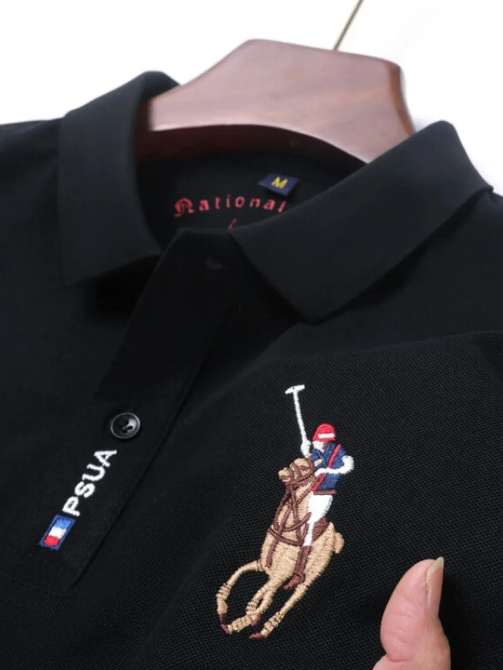 Men's Plus Size Short Sleeve Embroidered Polo