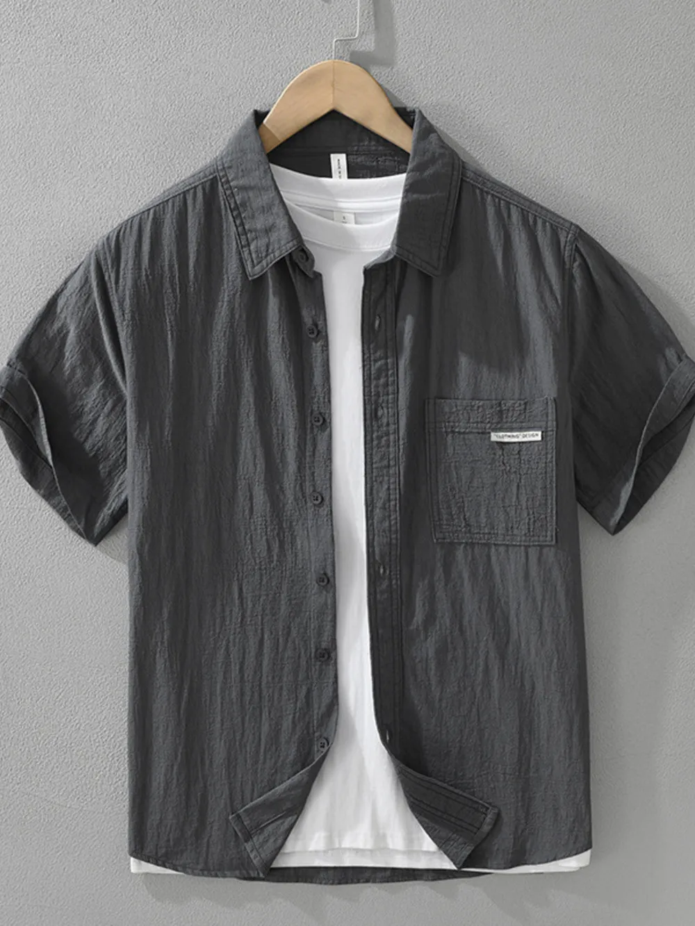 Men's Plus Size Button Up Short Sleeve Shirt