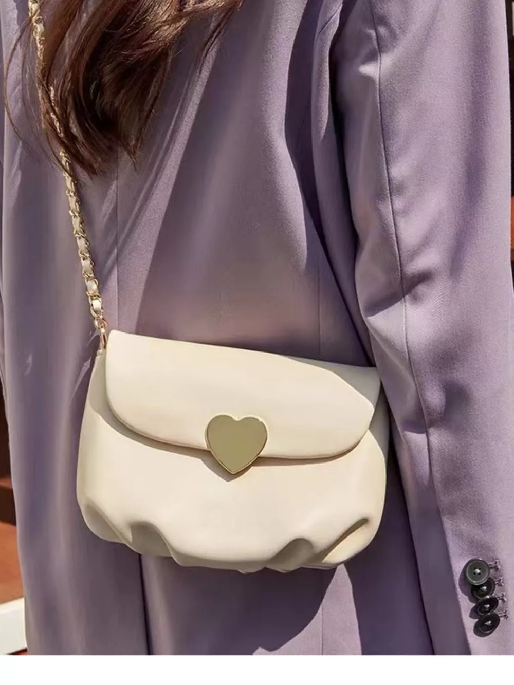 Heart Buckle Chain Crossbody Bag, image 4