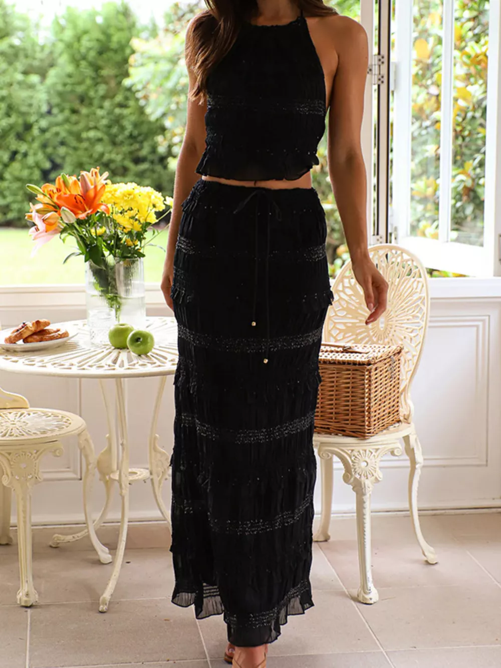 Sleeveless Top and Maxi Skirt Set, image 16