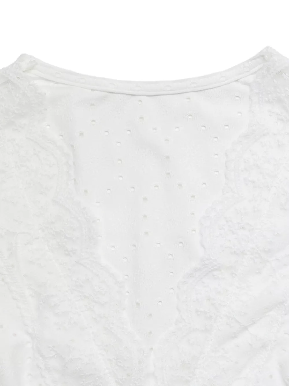 Eyelet Lace Trim Short Sleeve Shirt, image 7