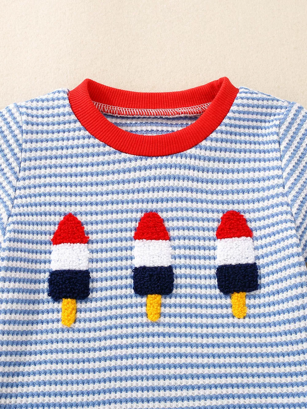 Children's Ice Cream Striped Tee and Shorts Set, image 2