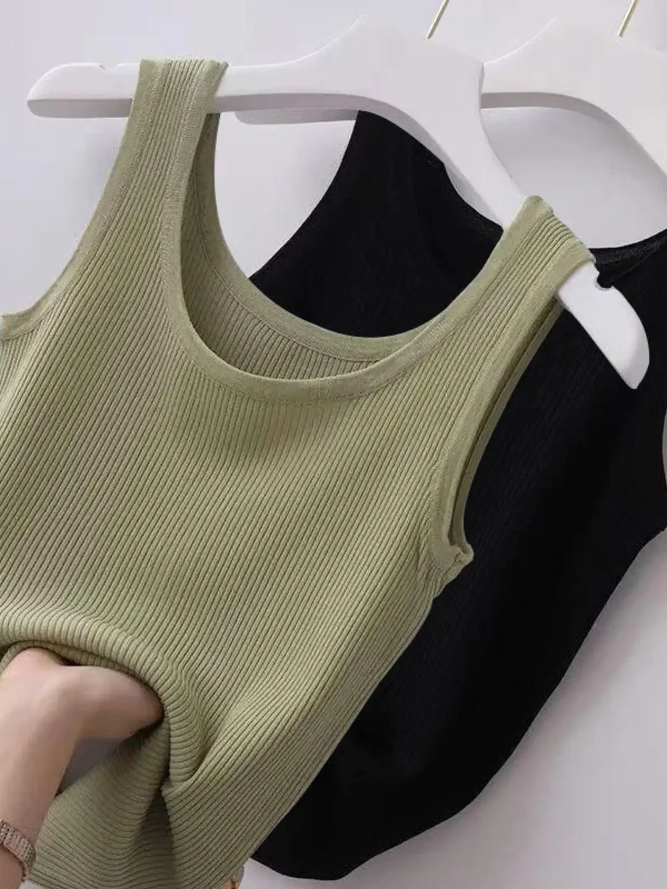 Plus Size Ribbed Knit Scoop Neck Tank Top, image 12