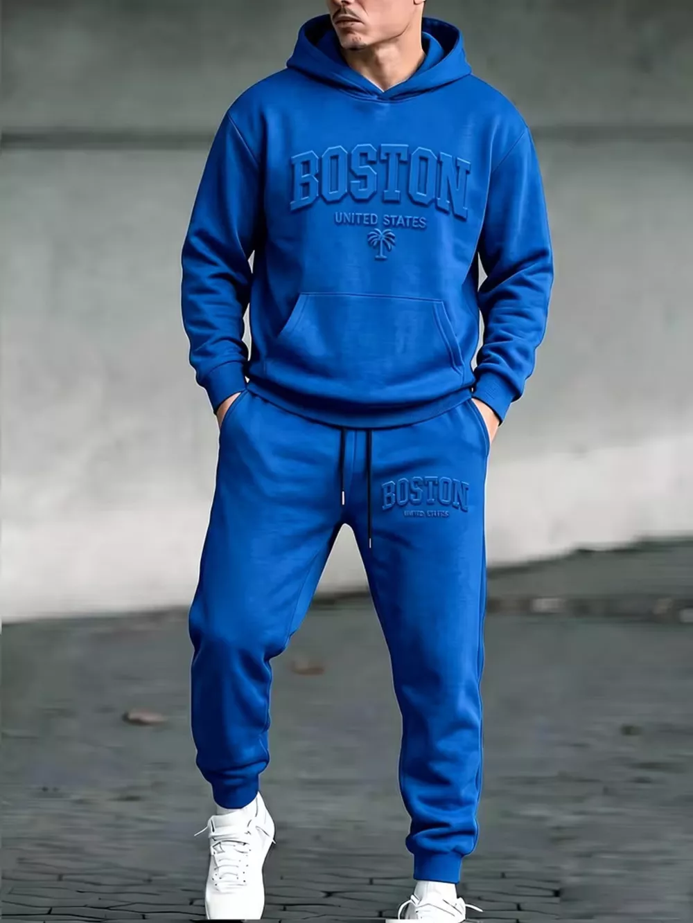 Men's Full Size Kangaroo Pocket Hoodie and Pants Set Plus Size, image 5