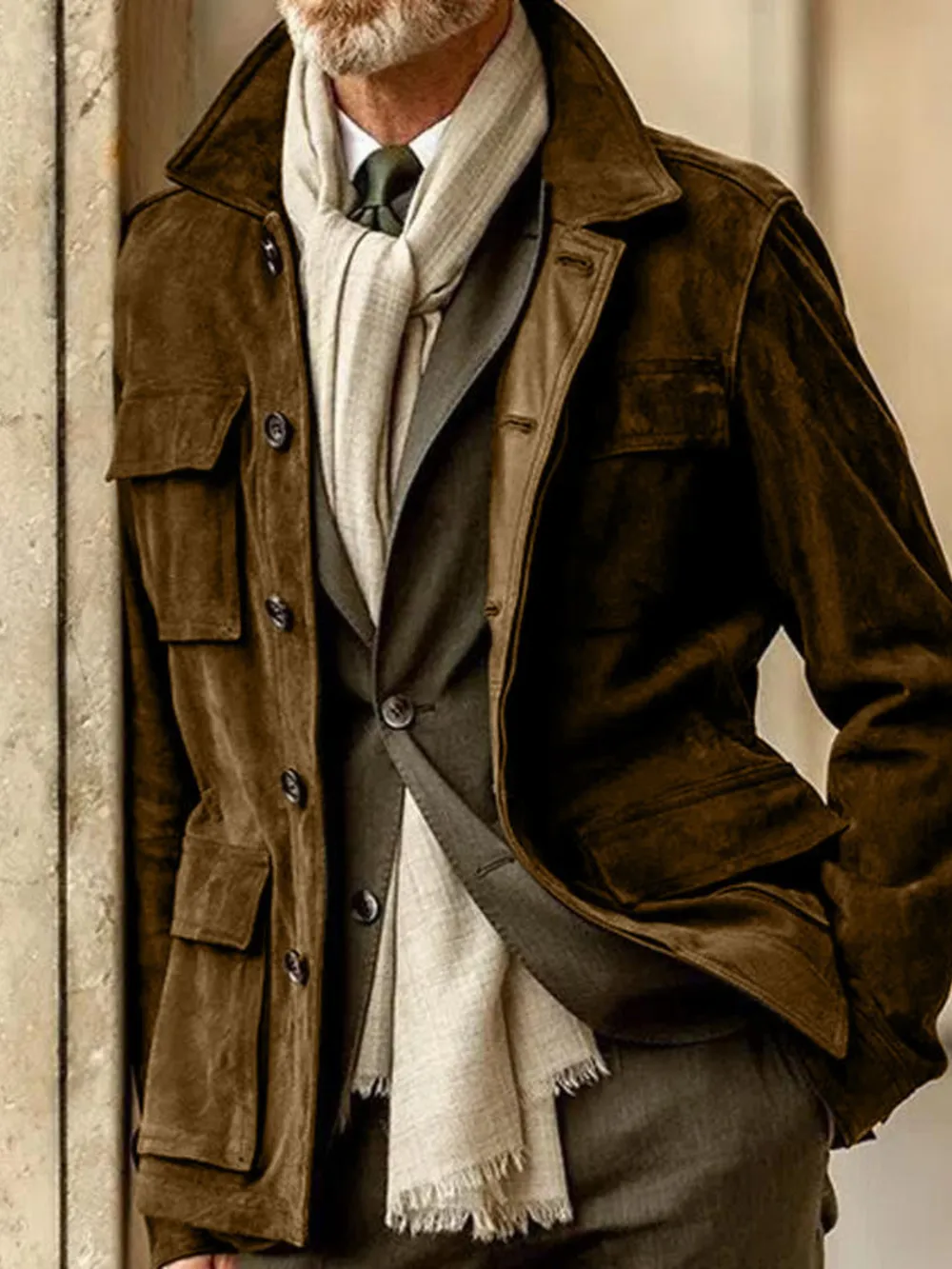 Men's Full Size Button Up Long Sleeve Jacket Plus Size, image 3