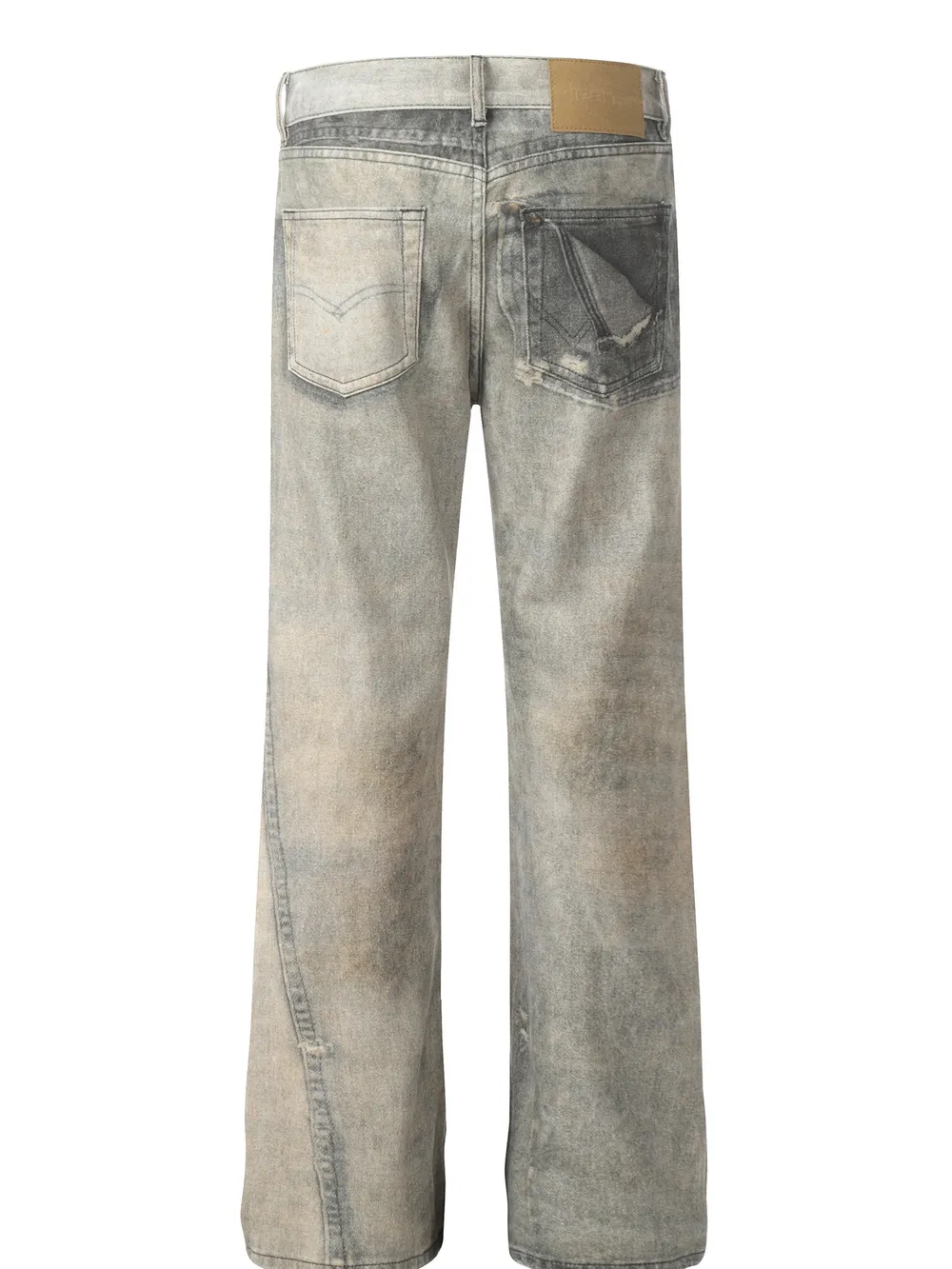 Men's Vintage Washed Wide-Leg Denim Jeans, image 3