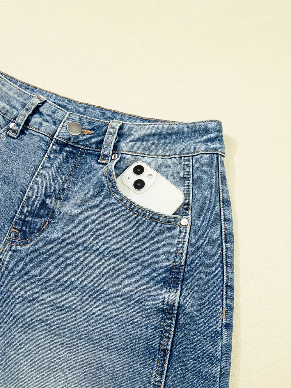 Vintage Washed Seam Detail Shift Jeans, image 9