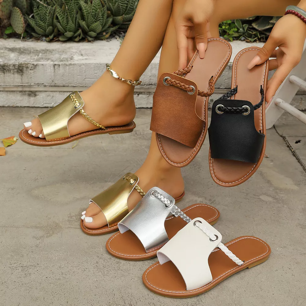 Open Toe Flats Sandals, image 2