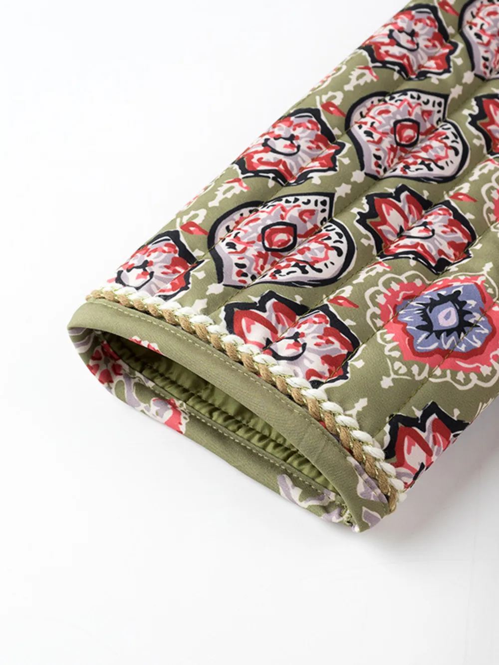 Belted Open Front Floral Winter Coat, image 13