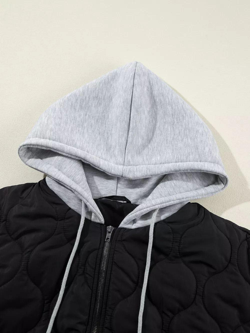 Quilted Drawstring Hooded Zip Up Puffer Vest, image 8