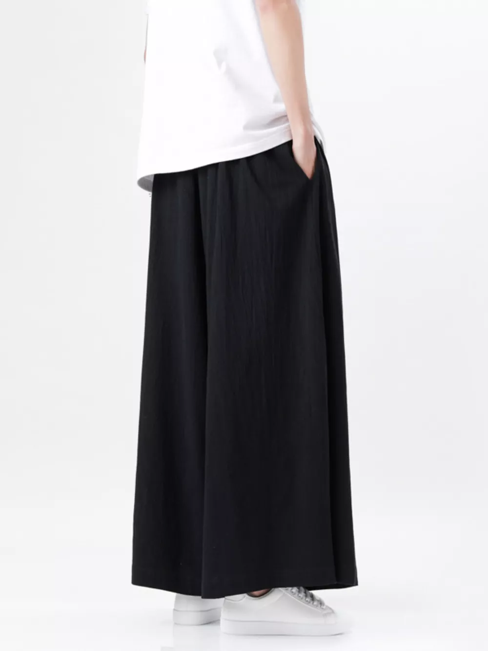 Men's Plus Size Wide Leg Pants with Tie Waist, image 7