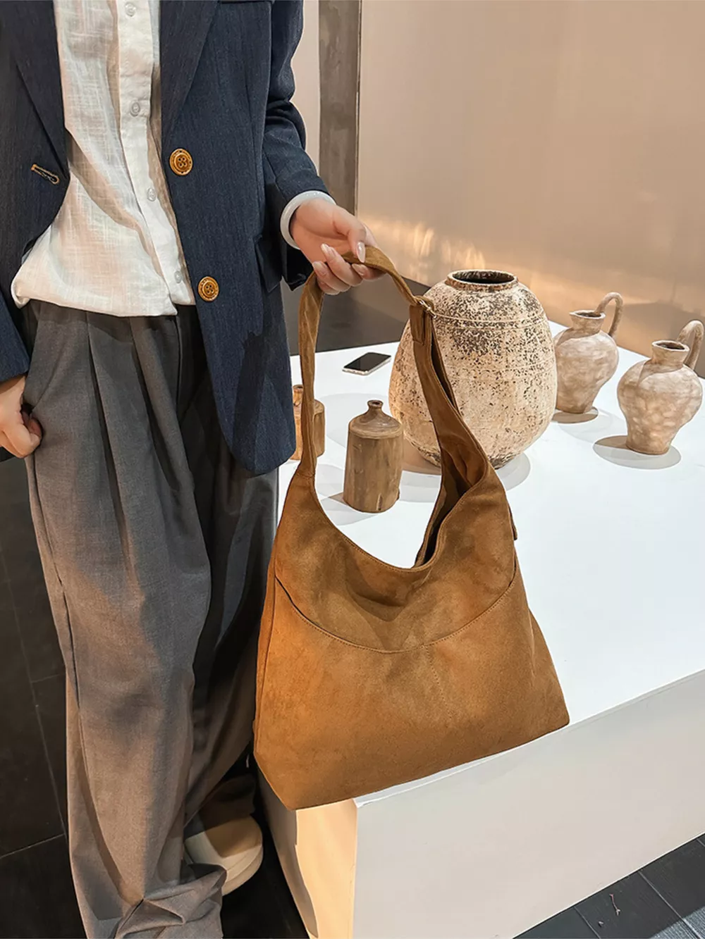 Solid Color Shoulder Bag, image 2