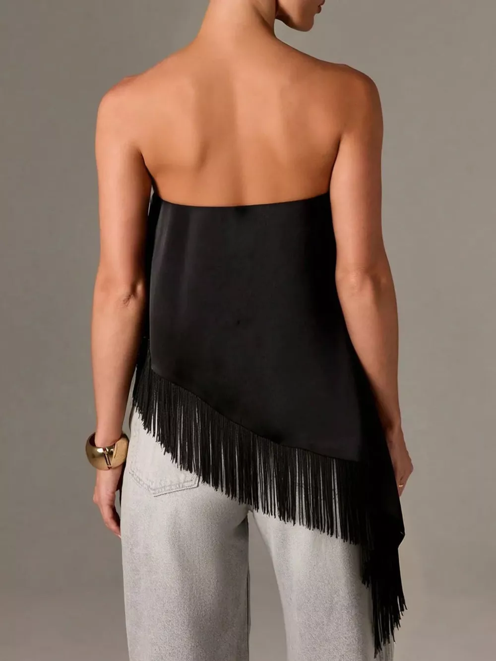 Asymmetric Fringe Tube Top, image 6