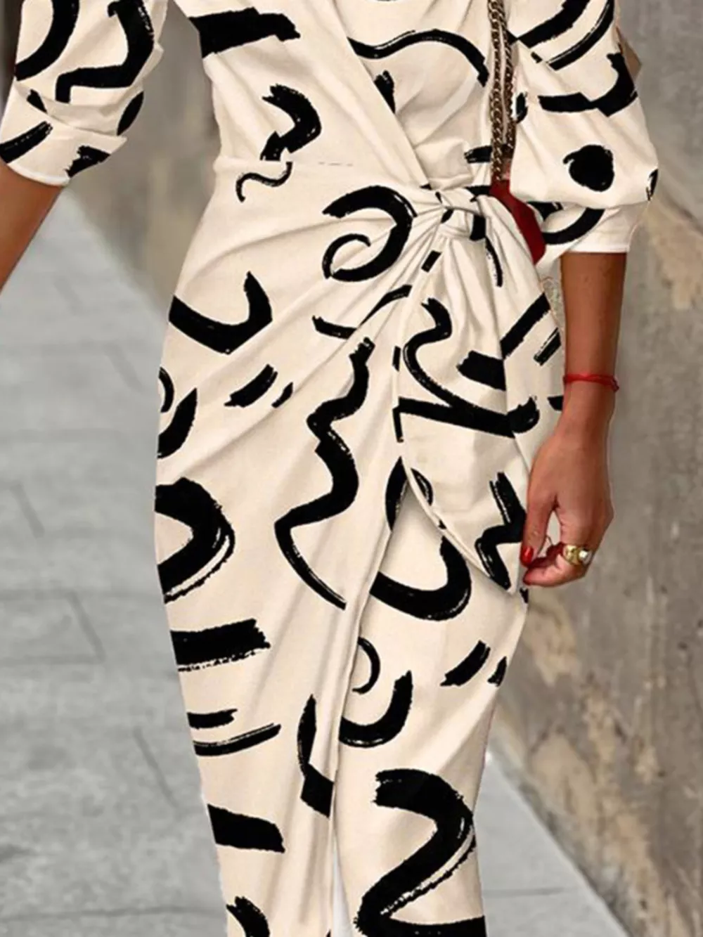 Printed Collared Neck Shirt Dress, image 9