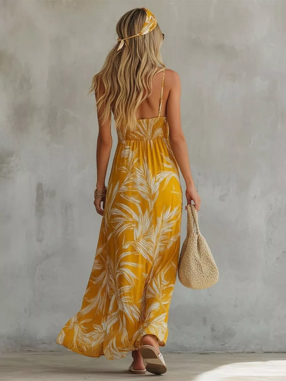 Full Size Printed Spaghetti Strap Maxi Dress Plus Size, image 3