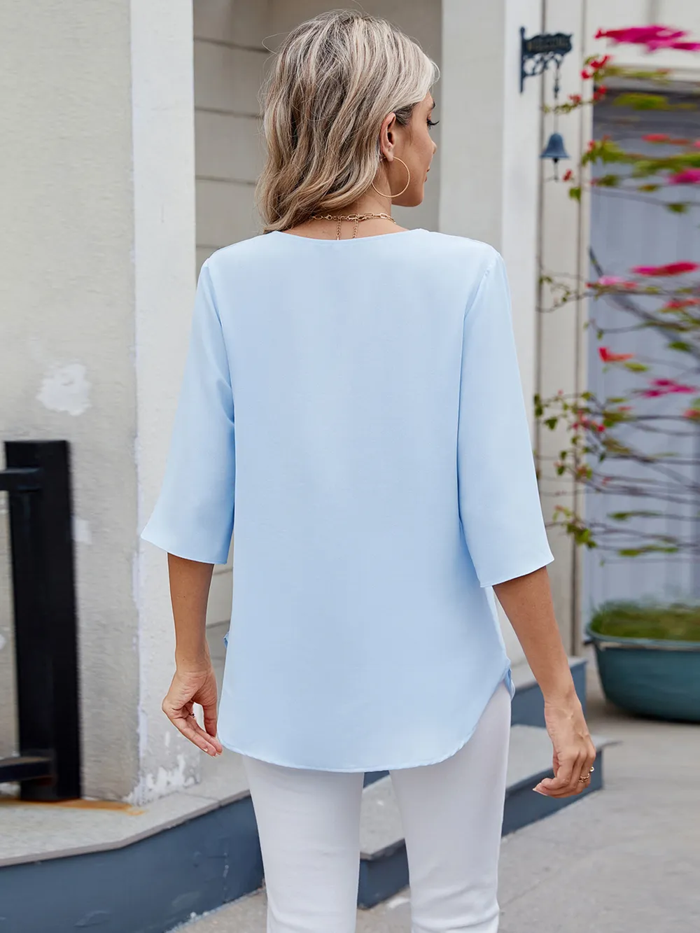 Round Neck Half Sleeve Blouse, image 5