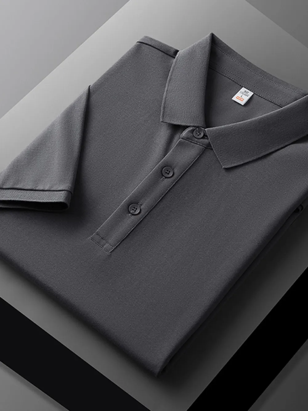 Men's Plus Size Business Casual Solid Color Polo Shirt, image 4
