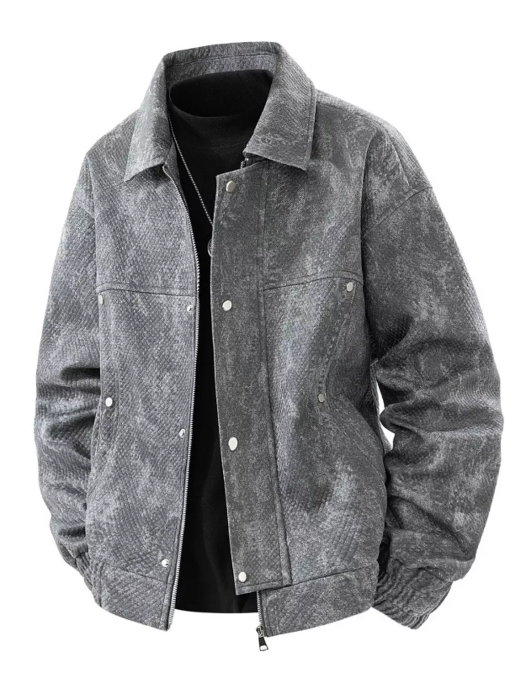 Men's Plus Size Casual Snap-Down Jacket