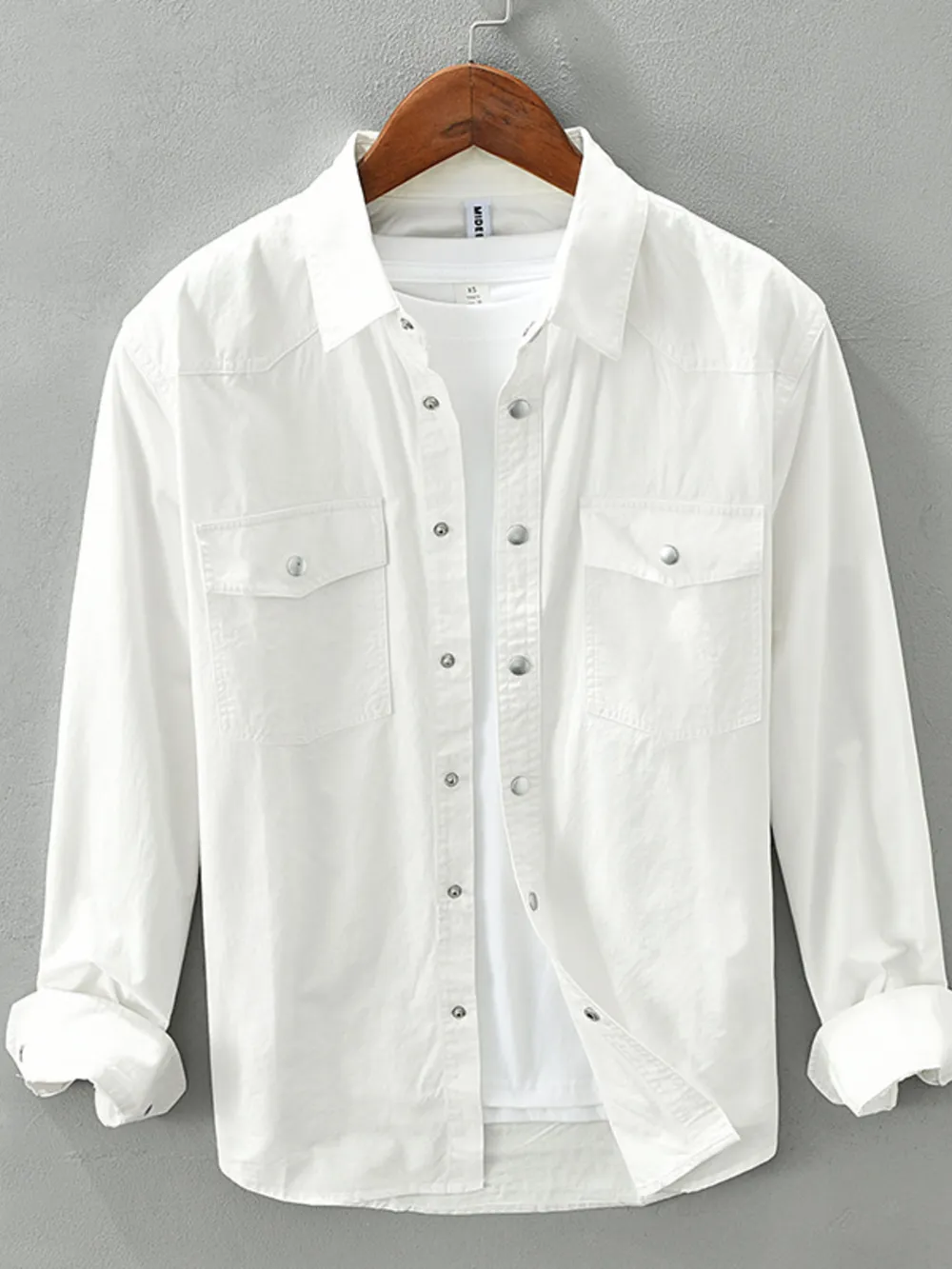 Men's Plus Size Button Up Long Sleeve Shirt