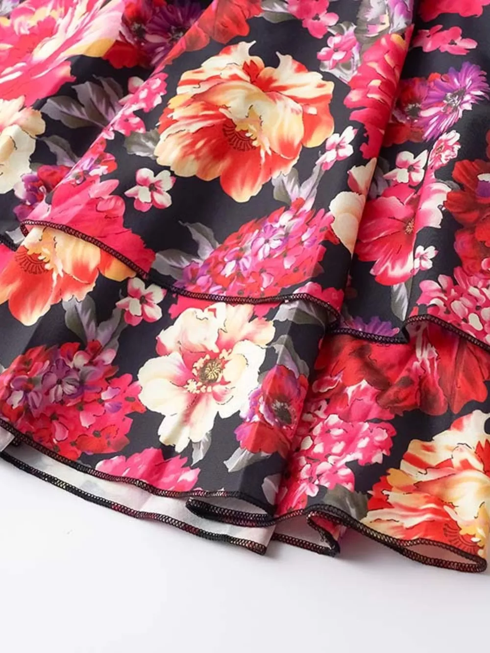 Floral Print Layered Ruffle Hem Mini Dress, image 17