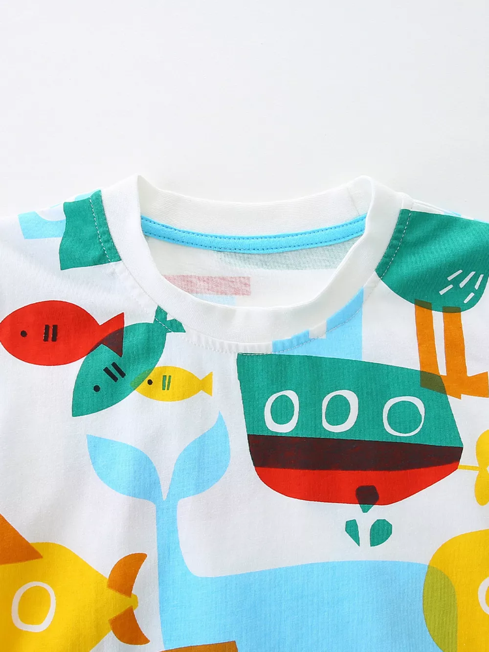 Children's Fish Print Round Neck Tee, image 2