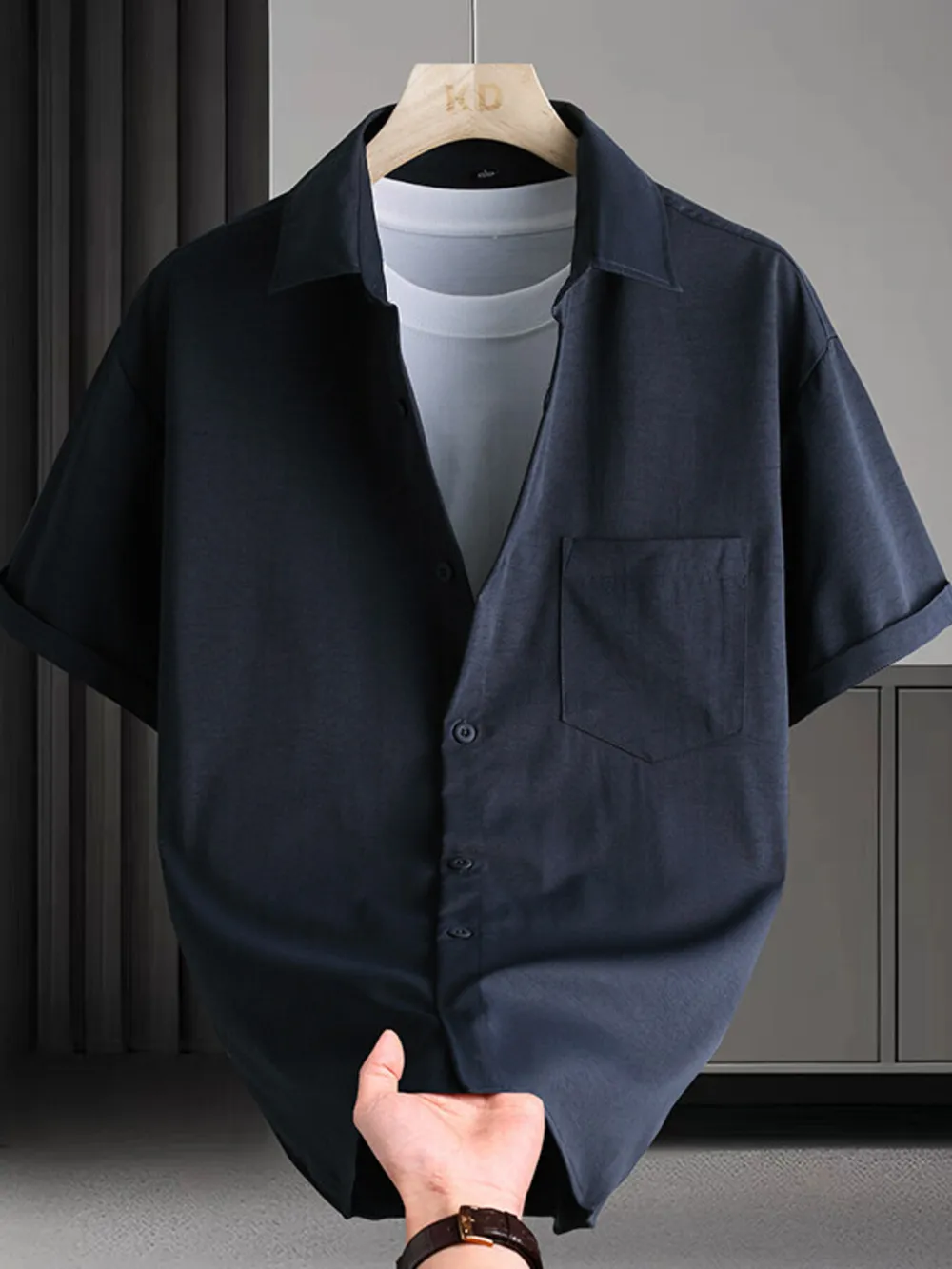 Men's Plus Size Button Up Short Sleeve Shirt, image 2