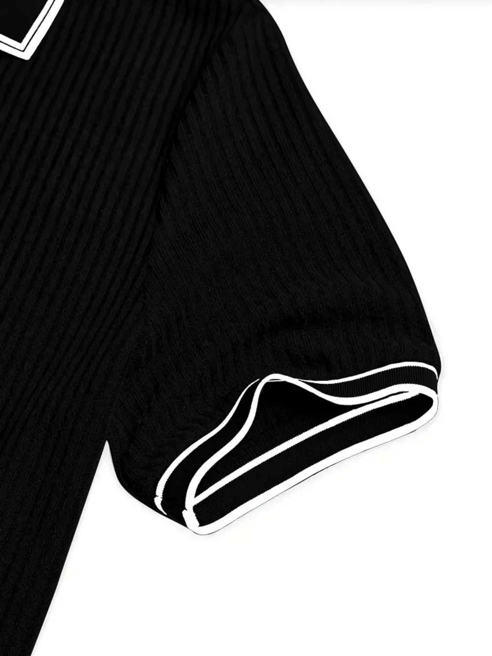 Men‘s Full Size Slim Fit Ribbed Knit Polo Plus Size, image 10